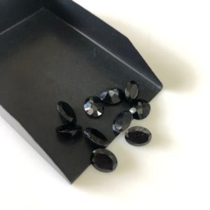 Shop Black Tourmaline Faceted Beads! 6 Pieces 10x8mm Oval Shaped Faceted Black Tourmaline Loose Gemstones, Natural Black Tourmaline Gemstones For Jewelry, GDS1924/4 | Natural genuine faceted Black Tourmaline beads for beading and jewelry making.  #jewelry #beads #beadedjewelry #diyjewelry #jewelrymaking #beadstore #beading #affiliate #ad