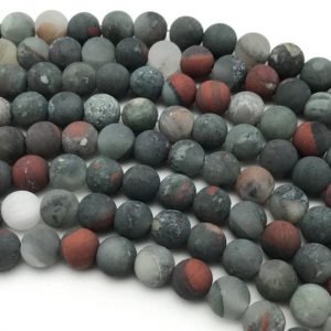 Shop Bloodstone Round Beads! 10mm Matte Africa Bloodstone Beads, Round Gemstone Beads, Wholesale Beads | Natural genuine round Bloodstone beads for beading and jewelry making.  #jewelry #beads #beadedjewelry #diyjewelry #jewelrymaking #beadstore #beading #affiliate #ad