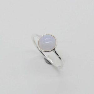 Shop Blue Lace Agate Rings! Natural Blue Lace Agate Ring, Sterling Silver Rings, 8mm Round Blue Lace Agate Ring, Women Ring, Blue Agate Ring, Silver Rings, Gift For Her | Natural genuine Blue Lace Agate rings, simple unique handcrafted gemstone rings. #rings #jewelry #shopping #gift #handmade #fashion #style #affiliate #ad