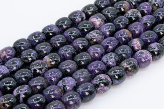 Genuine Natural Dark Color Charoite Beads Loose Beads Grade Aa Barrel Drum Shape 11x11mm