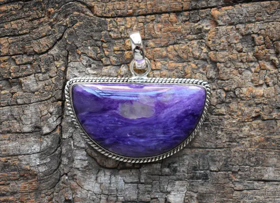 Natural Charoite Pendant,925 Silver Pendant,pendant For Women,handmade Pendant,purple Charoite Pendant,natural Purple Charoite Pendant