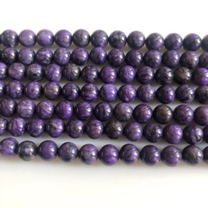 Shop Charoite Round Beads! Natural Charoite Smooth Round Gemstone Beads, 8mm/9.5mm Charoite Smooth Round Mala Beads, 15 Inch Strand, GDS1769 | Natural genuine round Charoite beads for beading and jewelry making.  #jewelry #beads #beadedjewelry #diyjewelry #jewelrymaking #beadstore #beading #affiliate #ad
