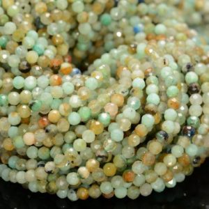 Shop Chrysocolla Faceted Beads! 3MM Shattuckite Chrysocolla Gemstone Genuine Light Green Blue Micro Faceted Round Grade Aa Beads 15.5inch WHOLESALE (80010201-A193) | Natural genuine faceted Chrysocolla beads for beading and jewelry making.  #jewelry #beads #beadedjewelry #diyjewelry #jewelrymaking #beadstore #beading #affiliate #ad