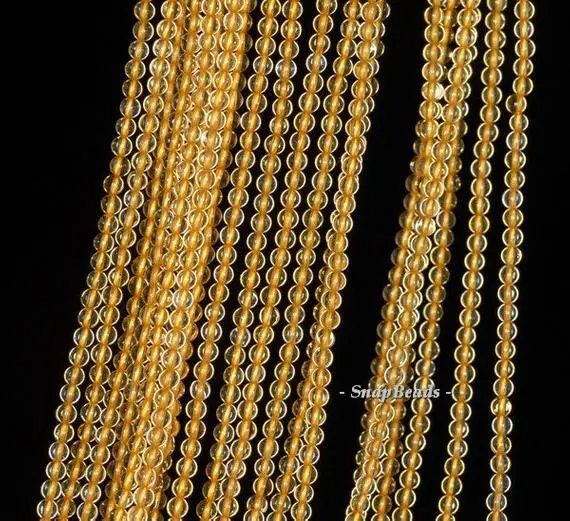 2mm Honey Citrine Gemstone Grade Aaa Deep Yellow Round 2mm Loose Beads 15.5 Inch Full Strand (90143430-107-2g)