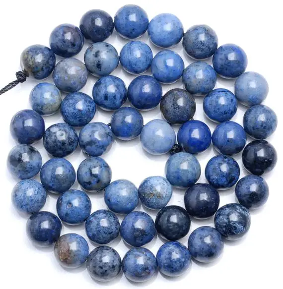 10 Strands 8mm South Africa Dumortierite Blue Gemstone Blue Round 8mm Loose Beads 15.5 Inch Full Strand Bulk Lot (80005260-460 X10)