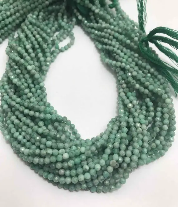 3 Mm Emerald Faceted Rondelle Gemstone Beads Strand Sale / Emerald 3 Mm / Faceted Rondelle Beads / Natural Emerald / 3 Mm Rondelle Beads