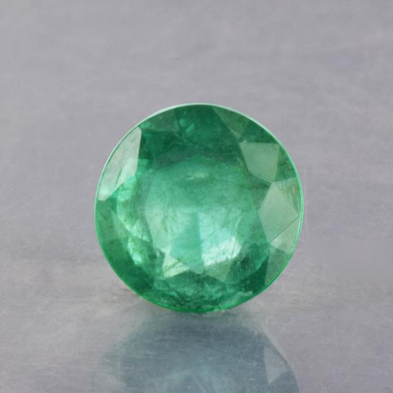 0.88 Cts Natural Green Emerald 6x6x3.8 Mm Faceted Round Loose Gemstone , 100% Natural Emerald Gemstone , Natural Emerald Jewelry -emgrn-1082