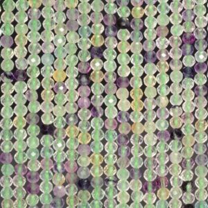 Shop Fluorite Faceted Beads! 3MM  Rainbow Fluorite Gemstone Grade AAA Micro Faceted Round Loose Beads 15.5 inch Full Strand (80010179-A194) | Natural genuine faceted Fluorite beads for beading and jewelry making.  #jewelry #beads #beadedjewelry #diyjewelry #jewelrymaking #beadstore #beading #affiliate #ad