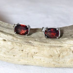 Shop Garnet Earrings! Sterling Silver Natural Garnet (2.50 ct) Earrings, Appraised 570 USD | Natural genuine Garnet earrings. Buy crystal jewelry, handmade handcrafted artisan jewelry for women.  Unique handmade gift ideas. #jewelry #beadedearrings #beadedjewelry #gift #shopping #handmadejewelry #fashion #style #product #earrings #affiliate #ad