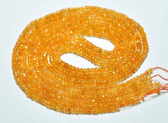 16.5 Inches Strand Natural Orange Garnet Rondelle 2.5mm To 3.5mm Faceted Rondelle Gemstone Beads Aaa Orange Garnet Beads Rondelle No3795