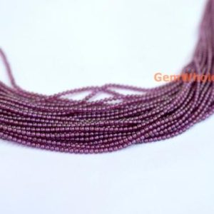 15.5" Purple Red garnet 2mm round beads , purple color 2mm gemstone, semi-precious stone, small transparent garnet, gemstone wholesaler | Natural genuine beads Array beads for beading and jewelry making.  #jewelry #beads #beadedjewelry #diyjewelry #jewelrymaking #beadstore #beading #affiliate #ad
