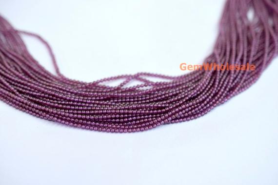 15.5" Purple Red Garnet 2mm Round Beads , Purple Color 2mm Gemstone, Semi-precious Stone, Small Transparent Garnet, Gemstone Wholesaler