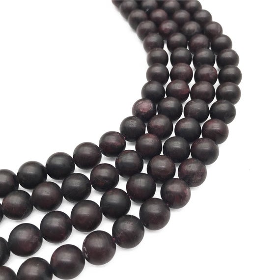 8mm Matte Garnet Beads, Round Gemstone Beads, Wholesale Beads