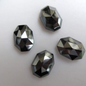 Shop Hematite Faceted Beads! 10 Pieces 12x10mm Natural Hematite Black Color Octagon Shaped Faceted Rose Cut Flat Back Loose Cabochons BB462 | Natural genuine faceted Hematite beads for beading and jewelry making.  #jewelry #beads #beadedjewelry #diyjewelry #jewelrymaking #beadstore #beading #affiliate #ad