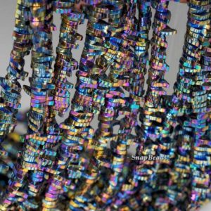 6x1mm Titanium Rainbow Hematite Gemstone Leaf Slice 6x1mm Loose Beads 16 inch Full Strand (90185698-839) | Natural genuine other-shape Gemstone beads for beading and jewelry making.  #jewelry #beads #beadedjewelry #diyjewelry #jewelrymaking #beadstore #beading #affiliate #ad