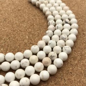 Shop Howlite Round Beads! 8mm White Howlite Beads, Round Gemstone Beads, Wholesale Beads | Natural genuine round Howlite beads for beading and jewelry making.  #jewelry #beads #beadedjewelry #diyjewelry #jewelrymaking #beadstore #beading #affiliate #ad