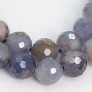 Shop Iolite Faceted Beads! Genuine Natural Iolite Gemstone Beads 7MM Light Color Micro Faceted Round A Quality Loose Beads (109067) | Natural genuine faceted Iolite beads for beading and jewelry making.  #jewelry #beads #beadedjewelry #diyjewelry #jewelrymaking #beadstore #beading #affiliate #ad