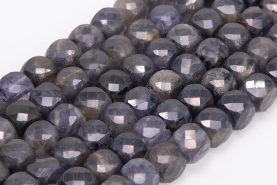Genuine Natural Dark Color Iolite Loose Beads Grade Aa Faceted Cube Shape 5mm
