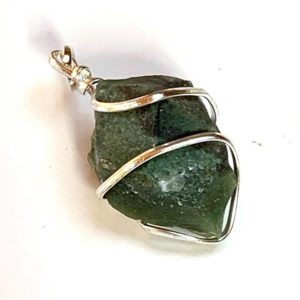 Raw Green Jade Necklace, September Birthstone, Genuine Gemstone Nugget Pendant Necklace, Jade Rough, Crystal Necklace, Bride Wedding Necklac | Natural genuine Array jewelry. Buy handcrafted artisan wedding jewelry.  Unique handmade bridal jewelry gift ideas. #jewelry #beadedjewelry #gift #crystaljewelry #shopping #handmadejewelry #wedding #bridal #jewelry #affiliate #ad