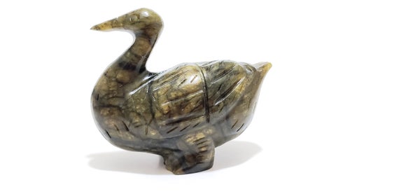 Hand Carved Jade Duck Collectors Specimen, Decorative Great For Duck Lover, Handmade Duck Sculpture, Hand Carved Natural Green Jade