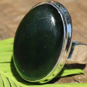 Shop Jade Rings! Jade Ring, 925 Silver, size 7, with Positive Healing Energy! | Natural genuine Jade rings, simple unique handcrafted gemstone rings. #rings #jewelry #shopping #gift #handmade #fashion #style #affiliate #ad