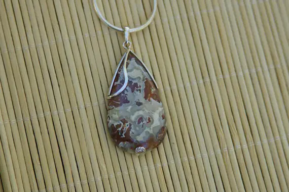 Brecciated Jasper Pendant // Brecciated Jasper // Jasper // Brecciated Jasper Necklace // Jasper Necklace // Teardrop // Sterling Silver