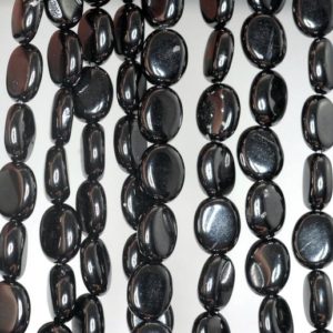 Shop Jet Beads! 10x8mm Black Jet Gemstone Oval Loose Beads 16 inch Full Strand (90186923-825) | Natural genuine other-shape Jet beads for beading and jewelry making.  #jewelry #beads #beadedjewelry #diyjewelry #jewelrymaking #beadstore #beading #affiliate #ad