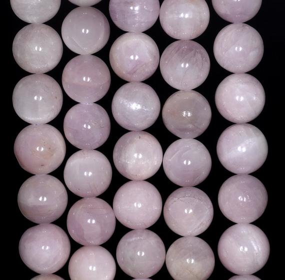 11-12mm Natural Kunzite Gemstone Grade A Lavender Purple Round Loose Beads 15.5 Inch Full Strand (80000824-147)