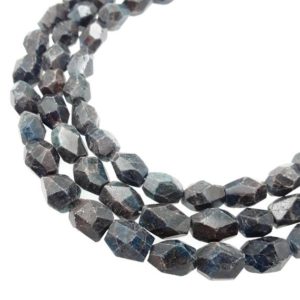 Shop Kyanite Faceted Beads! Blue Kyanite Faceted Rice Nugget Chunk Beads Approx 10x14mm 15.5" Strand | Natural genuine faceted Kyanite beads for beading and jewelry making.  #jewelry #beads #beadedjewelry #diyjewelry #jewelrymaking #beadstore #beading #affiliate #ad