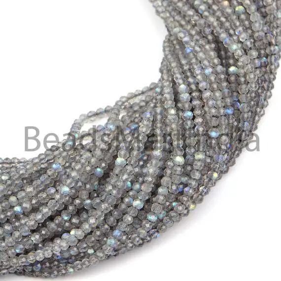 Labradorite Faceted Rondelle 2.30mm Beads, Natural Labradorite Beads,labradorite Faceted Beads,labradorite Rondelle ,labradorite Beads