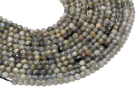 Labradorite Round Beads,natural Labradorite,faceted Gemstone Beads,faceted Beads,faceted Labradorite Stone,gem Stone Beads - 16" Full Strand