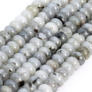Shop Labradorite Rondelle Beads! Genuine Natural White Labradorite Loose Beads Grade AAA Rondelle Shape 8x5mm | Natural genuine rondelle Labradorite beads for beading and jewelry making.  #jewelry #beads #beadedjewelry #diyjewelry #jewelrymaking #beadstore #beading #affiliate #ad