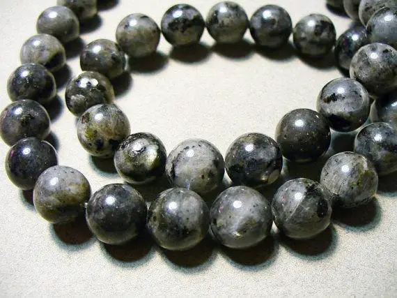 Labradorite Beads Gemstone Black Round 10mm