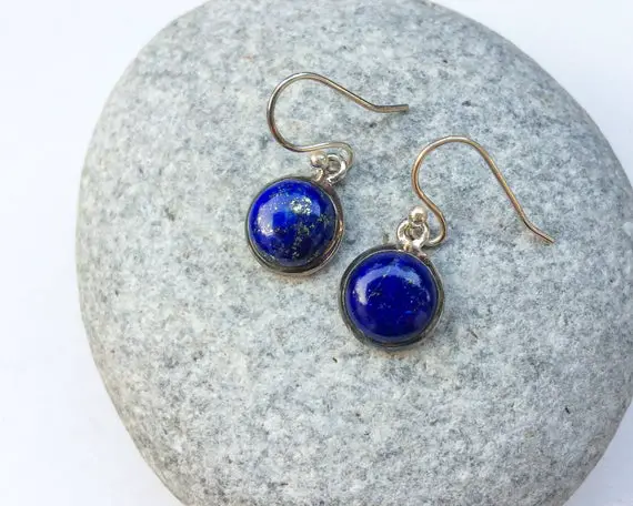Lapis Earrings, Lapis Silver Earrings, Dangle Gemstone Earrings, Sterling Silver Earrings, Blue Stone, Natural Lapis Lazuli, Gift For Her