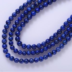 Shop Lapis Lazuli Round Beads! Lapis Lazuli Round Gemstone Beads AAA Quality smooth rounds natural beads. | Natural genuine round Lapis Lazuli beads for beading and jewelry making.  #jewelry #beads #beadedjewelry #diyjewelry #jewelrymaking #beadstore #beading #affiliate #ad