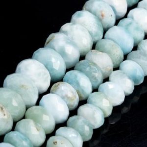 Shop Larimar Beads! Sky Blue Larimar Beads Genuine Natural Dominica Grade A Gemstone Faceted Rondelle Loose Beads 6x4MM 8x5MM Bulk Lot Options | Natural genuine beads Larimar beads for beading and jewelry making.  #jewelry #beads #beadedjewelry #diyjewelry #jewelrymaking #beadstore #beading #affiliate #ad