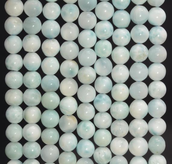 6mm Dominican Larimar Gemstone Grade Aa White Blue Round Loose Beads 7 Inch Half Strand (80000920-909)