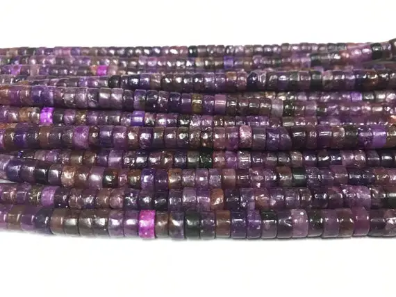 Lepidolite 4mm - 8mm Heishi Purple Dyed Gemstone Loose Beads Grade Ab 15 Inch Jewelry Supply Bracelet Necklace Material Support Wholesale