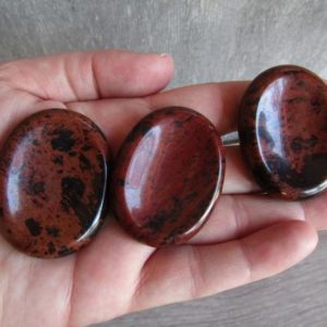 Mahogany Obsidian Worry Stone E17 | Natural genuine stones & crystals in various shapes & sizes. Buy raw cut, tumbled, or polished gemstones for making jewelry or crystal healing energy vibration raising reiki stones. #crystals #gemstones #crystalhealing #crystalsandgemstones #energyhealing #affiliate #ad
