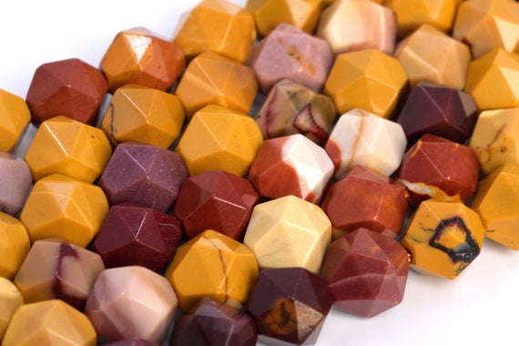Genuine Natural Mookaite Loose Beads Star Cut Faceted Shape 5-6mm 7-8mm