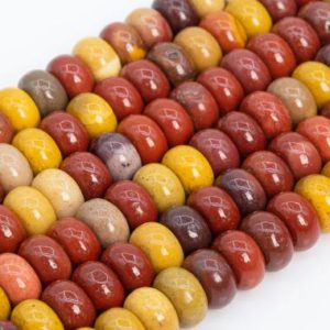 Genuine Natural Multicolor Mookaite Loose Beads Rondelle Shape 10x6mm | Natural genuine rondelle Mookaite Jasper beads for beading and jewelry making.  #jewelry #beads #beadedjewelry #diyjewelry #jewelrymaking #beadstore #beading #affiliate #ad