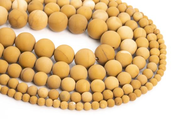 Genuine Natural Matte Yellow Mookaite Loose Beads Round Shape 6mm 8mm 10mm