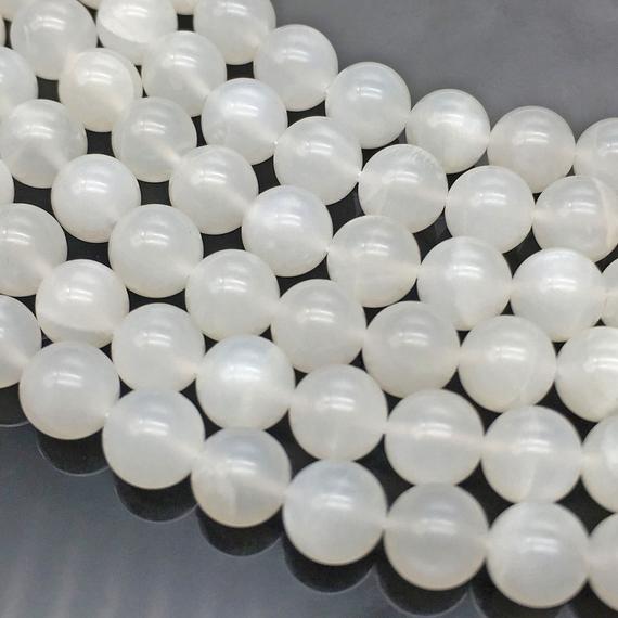 10mm Natural White Moonstone Beads, Round Gemstone Beads, Wholesale Beads