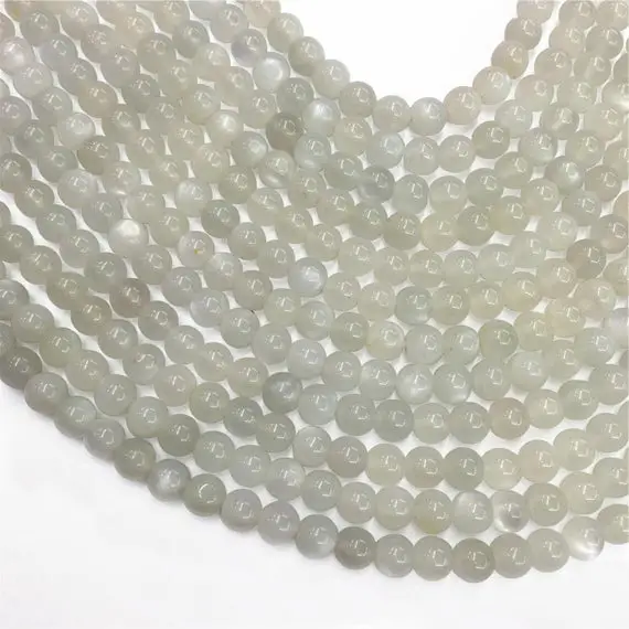 6mm White Moonstone Beads, Round Gemstone Beads, Wholesale Beads