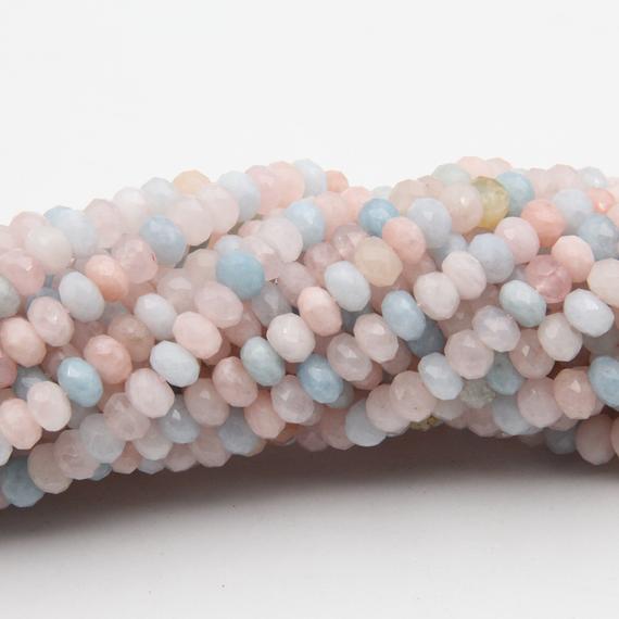 Morganite Rondelle Faceted Beads,4x6mm/5x8mm Faceted Rondelle Beads,loose Beads,good Quality Gemstone Faceted Rondelle Beads,wholesale Beads