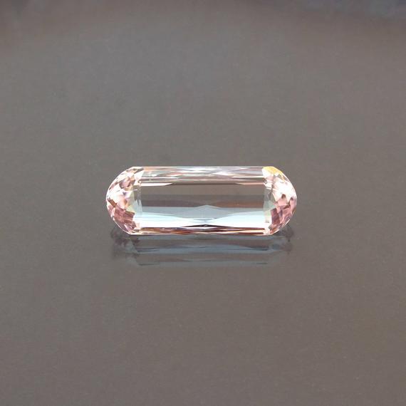 Natural Morganite Loose Gemstone, Rare Pink Beryl, Fancy Baguette Cut - 19.42ct, 27.5x10mm