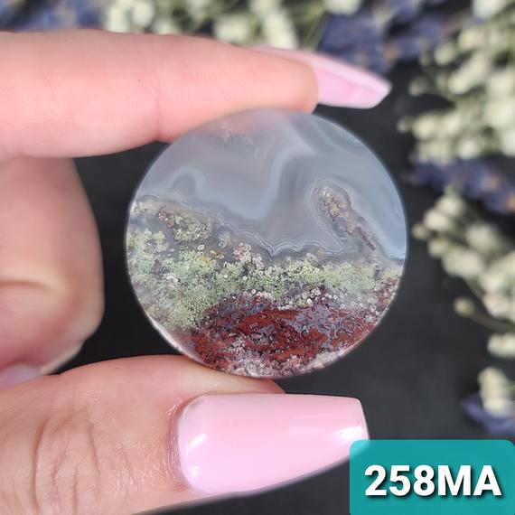Scenic Moss Agate Cabochon, Choose Your Round Crystal Gemstone For Jewelry Or Crystal Grids