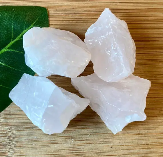 Natural Pink Calcite Raw Stones Set With Gift Bag