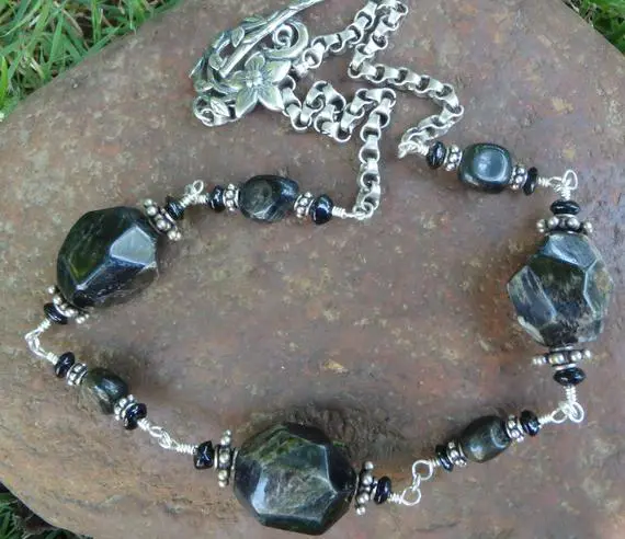 Obsidian Golden Sheen Nugget Necklace  #94