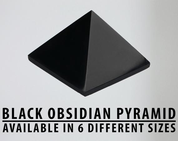 Black Obsidian Crystal Pyramid, Healing Crystals, Rock Shop